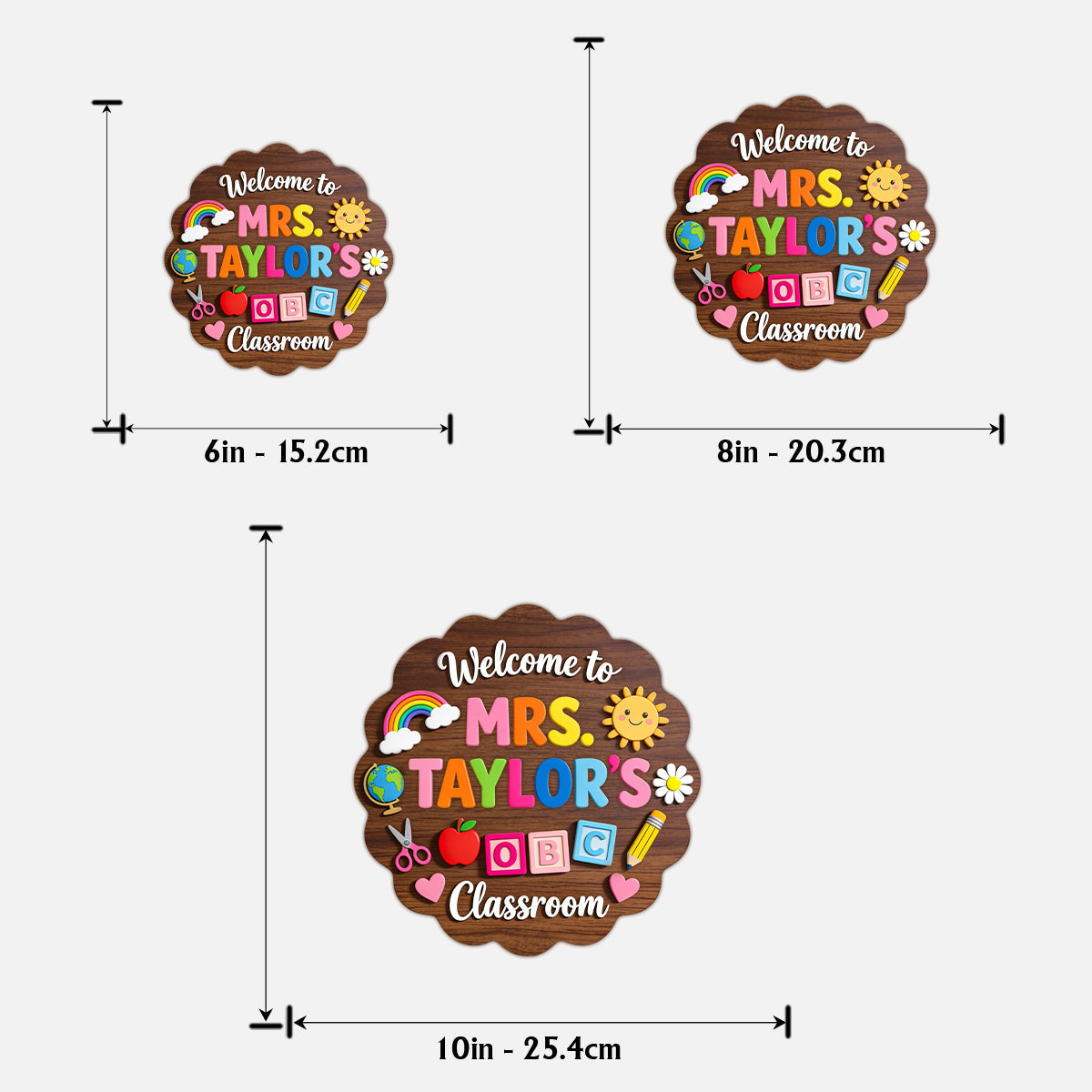 Welcome To Teacher's Classroom - Personalized Teacher 2 Layered Wood Sign / Wood Plaque