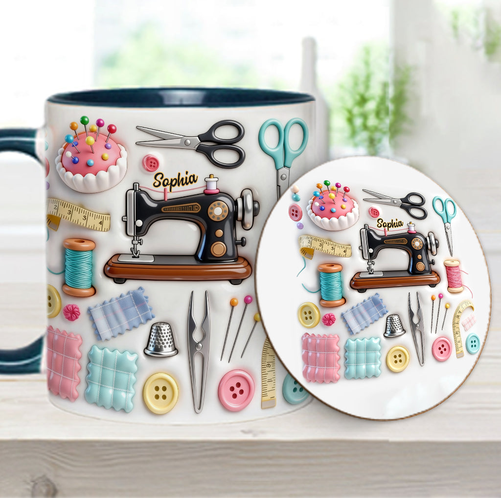 Love Sewing - Personalized Sewing Accent Mug & Coaster