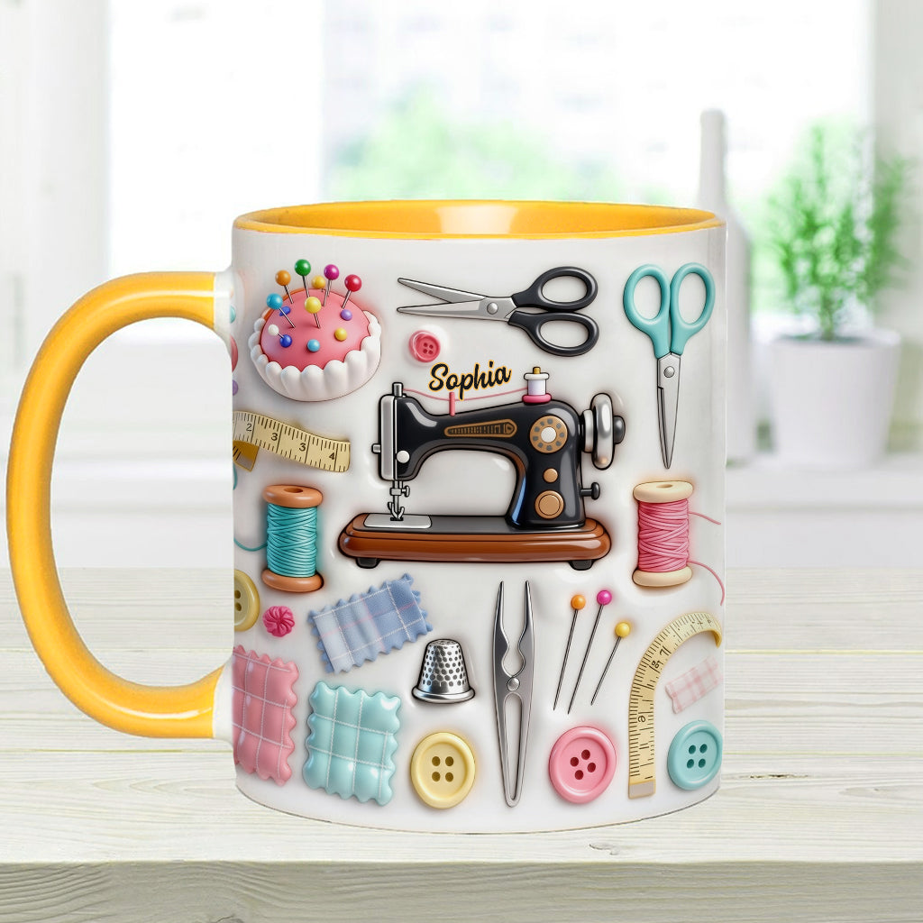 Love Sewing - Personalized Sewing Accent Mug & Coaster