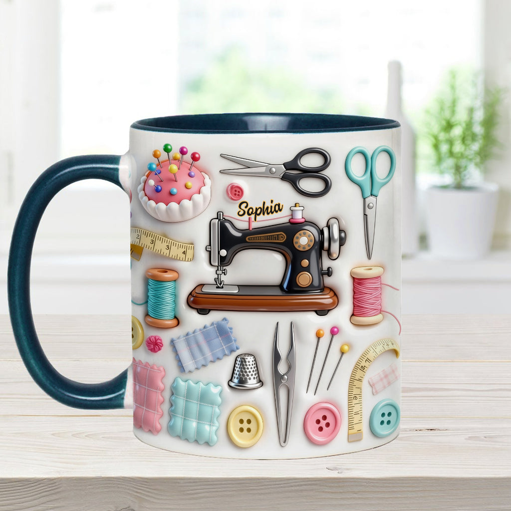 Love Sewing - Personalized Sewing Accent Mug & Coaster