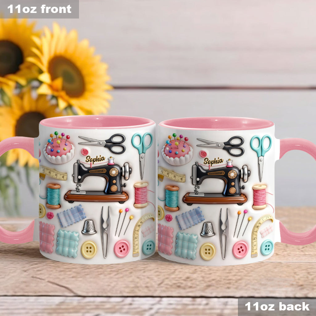 Love Sewing - Personalized Sewing Accent Mug & Coaster