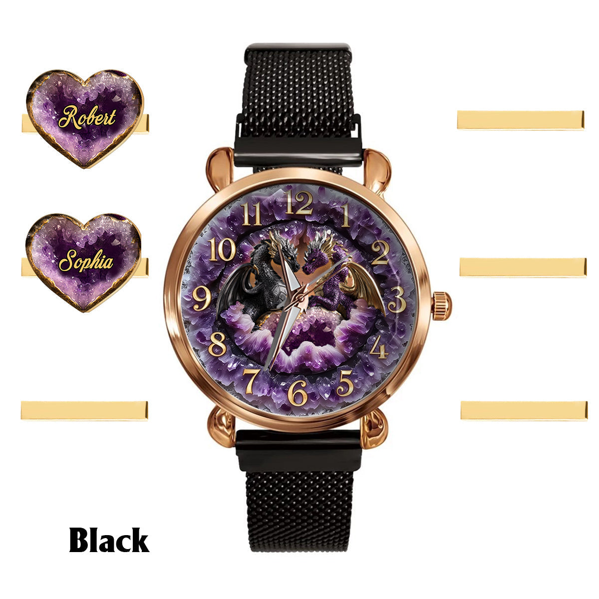You & Me We Got This - Personalized Dragon Women Hand Watch With Strap Charms