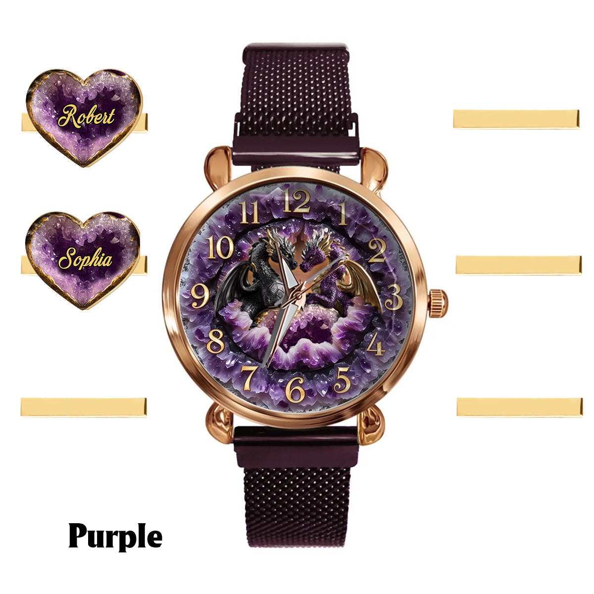 You & Me We Got This - Personalized Dragon Women Hand Watch With Strap Charms