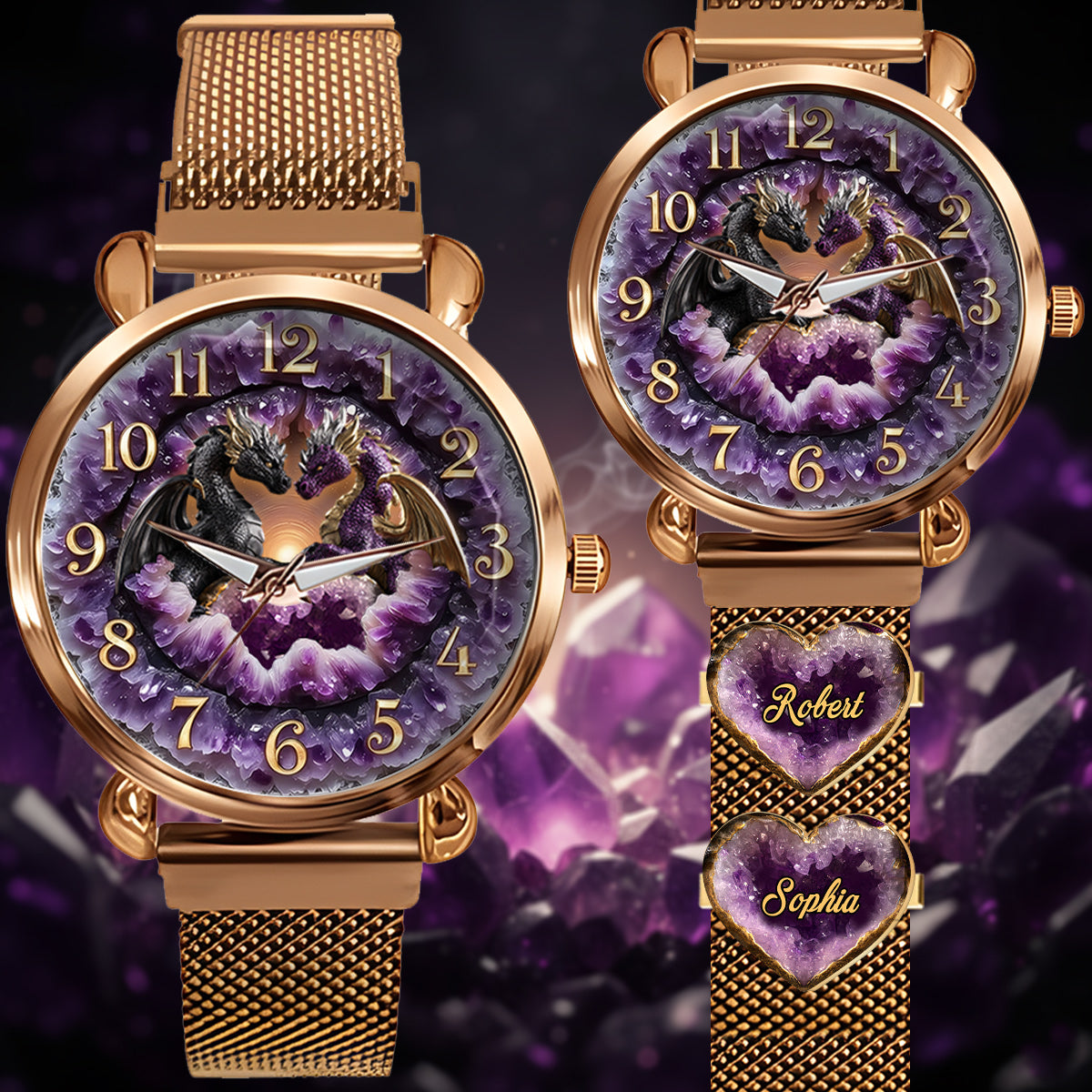 You & Me We Got This - Personalized Dragon Women Hand Watch With Strap Charms