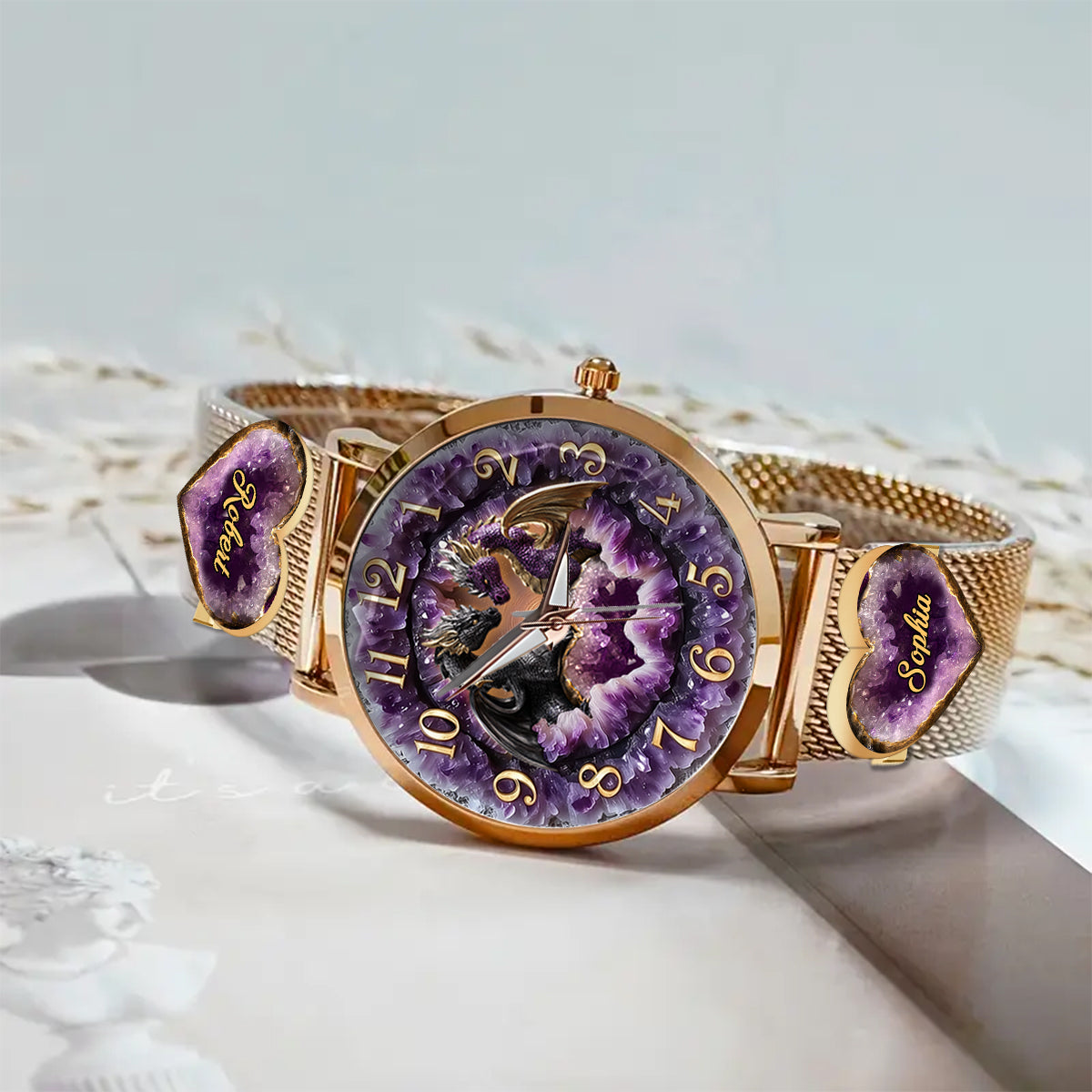 You & Me We Got This - Personalized Dragon Women Hand Watch With Strap Charms