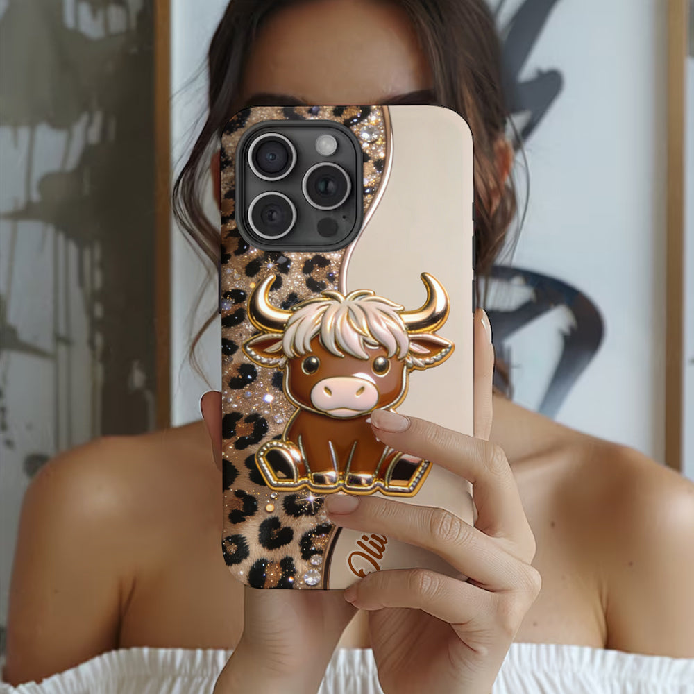 Love Highland Cows - Personalized Highland Cow Full Print Phone Case