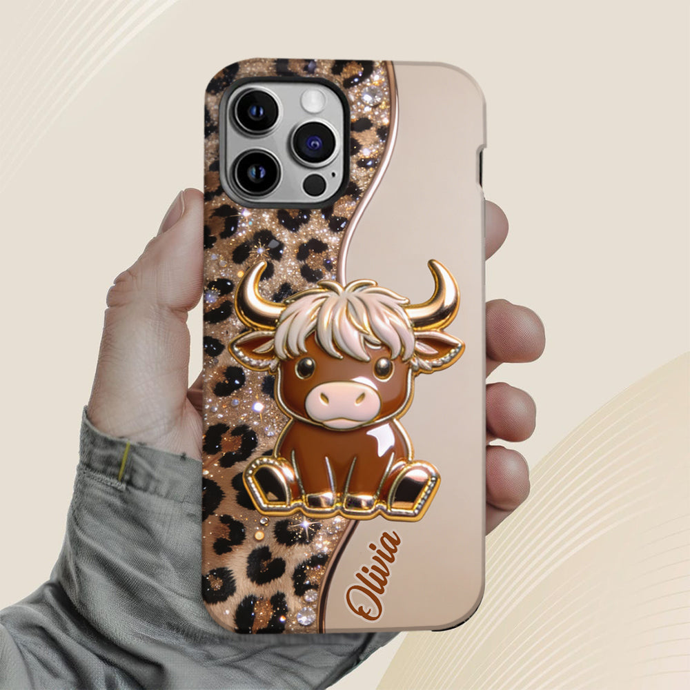 Love Highland Cows - Personalized Highland Cow Full Print Phone Case