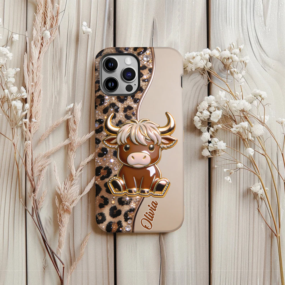 Love Highland Cows - Personalized Highland Cow Full Print Phone Case