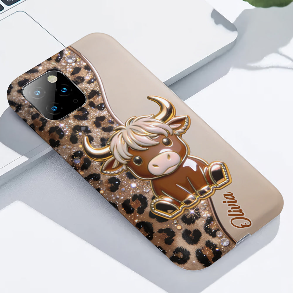 Love Highland Cows - Personalized Highland Cow Full Print Phone Case
