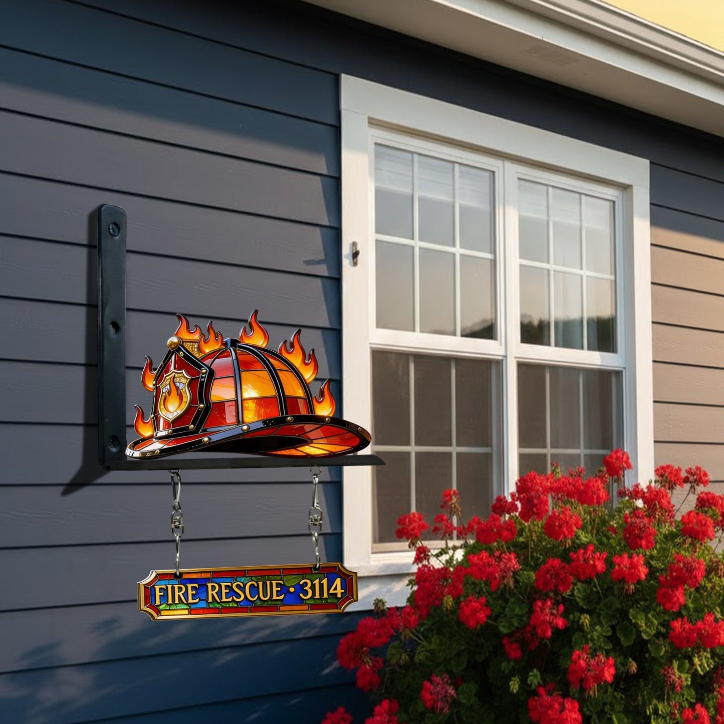 Proud Firefighter - Personalized Firefighter Wooden Wall Mount Sign