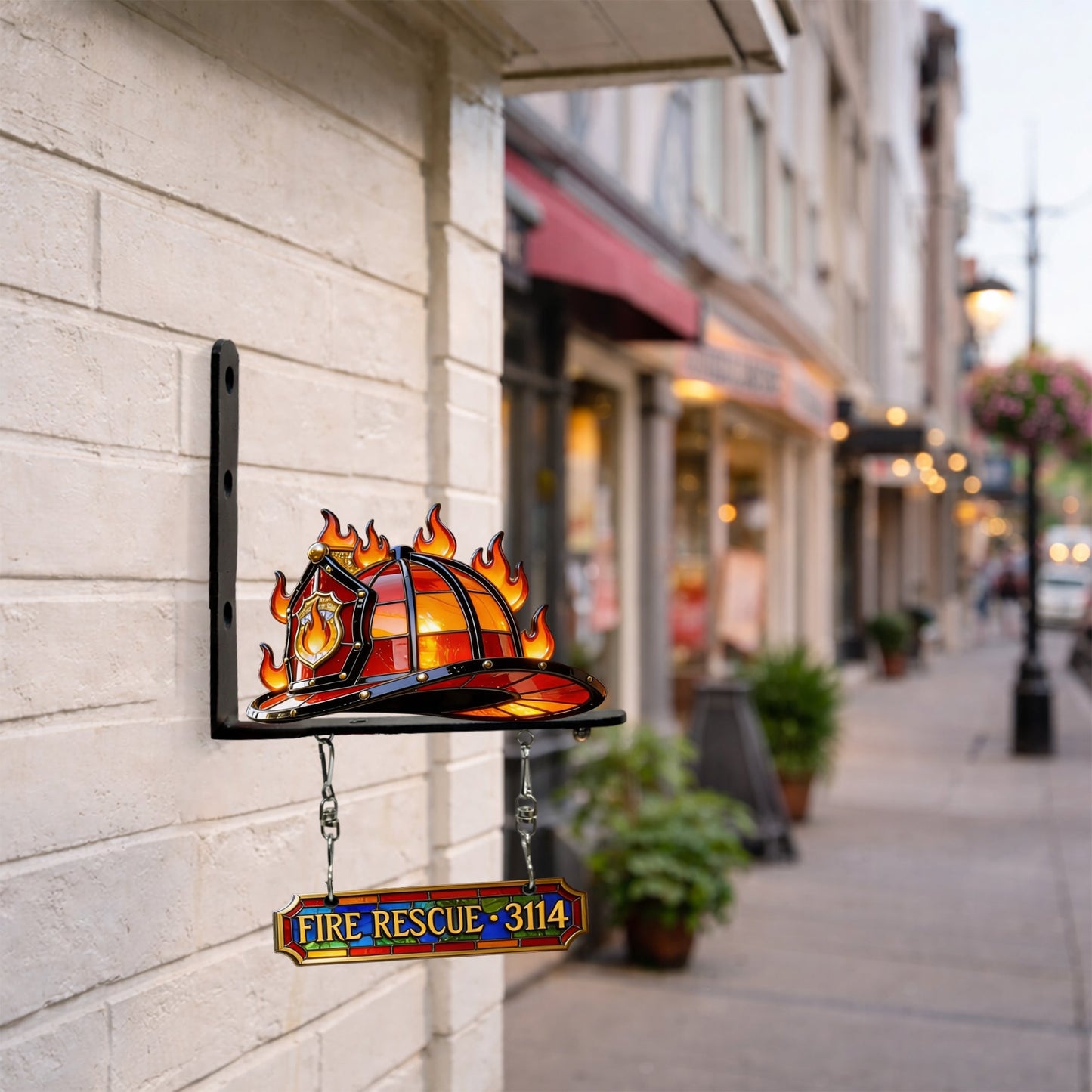 Proud Firefighter - Personalized Firefighter Wooden Wall Mount Sign