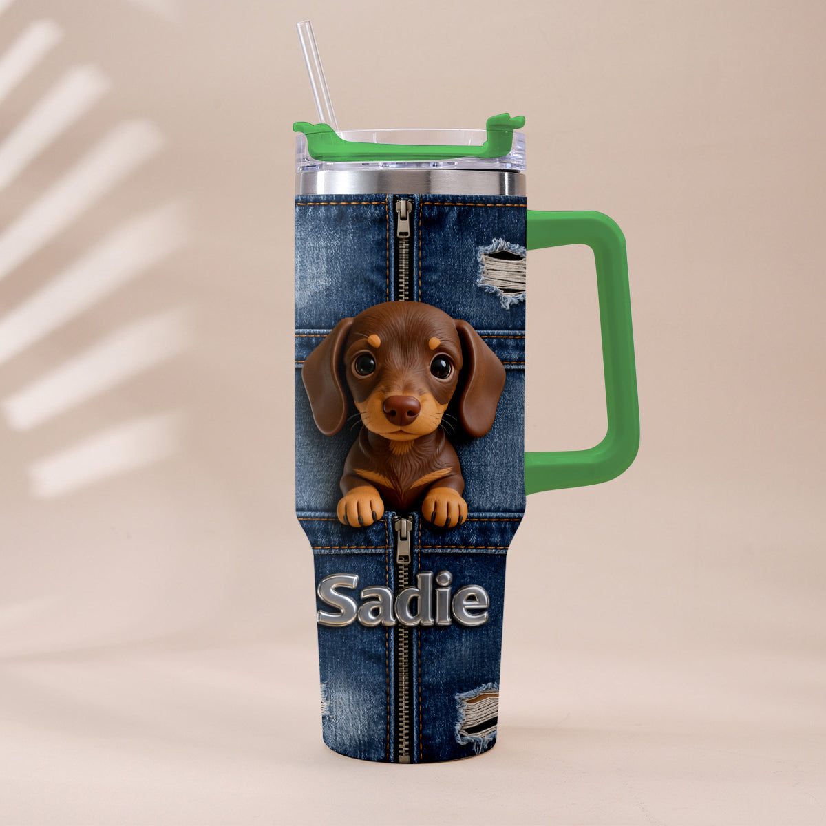 Love My Pet - Personalized Pet Tumbler With Plush Charm