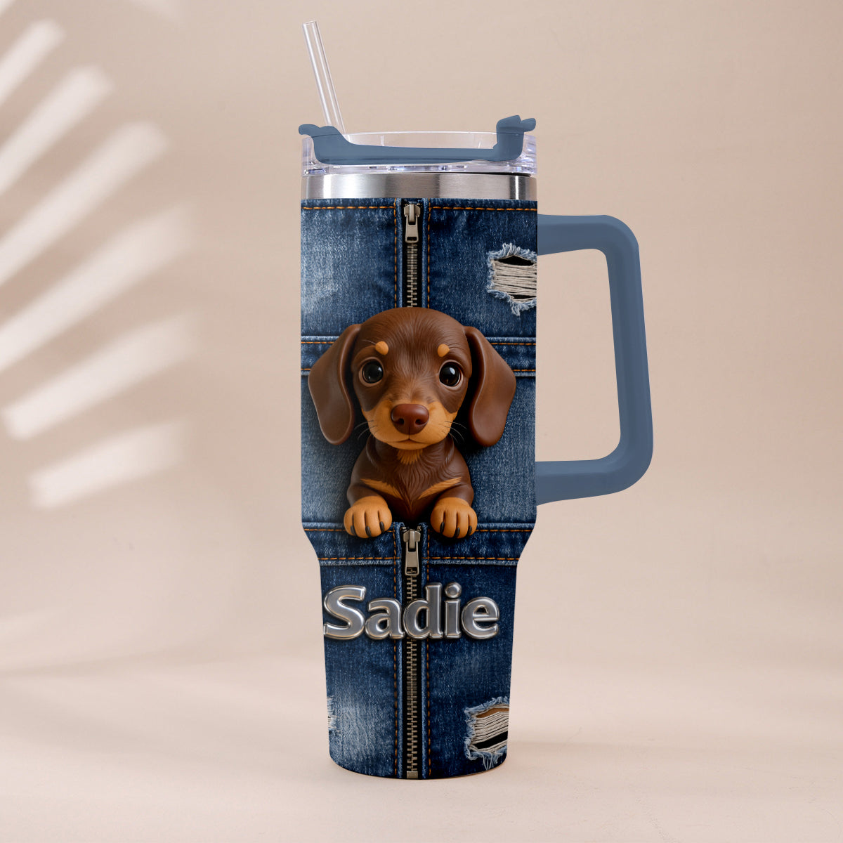 Love My Pet - Personalized Pet Tumbler With Plush Charm