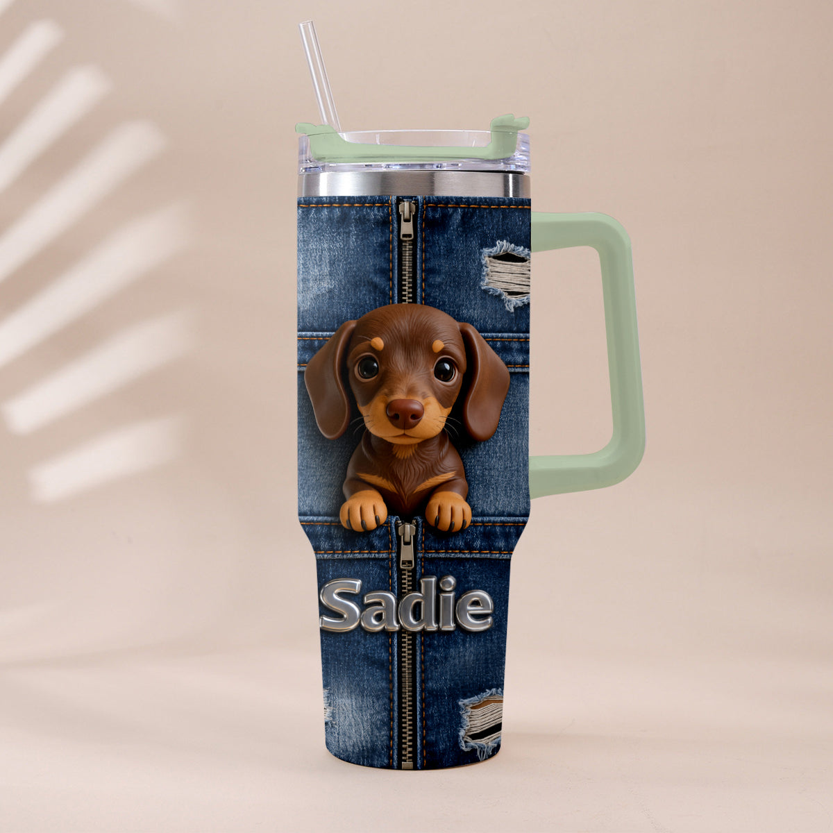 Love My Pet - Personalized Pet Tumbler With Plush Charm