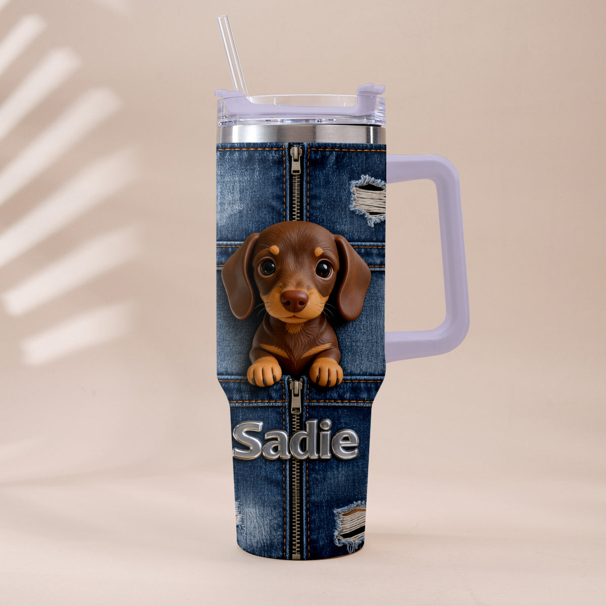 Love My Pet - Personalized Pet Tumbler With Plush Charm