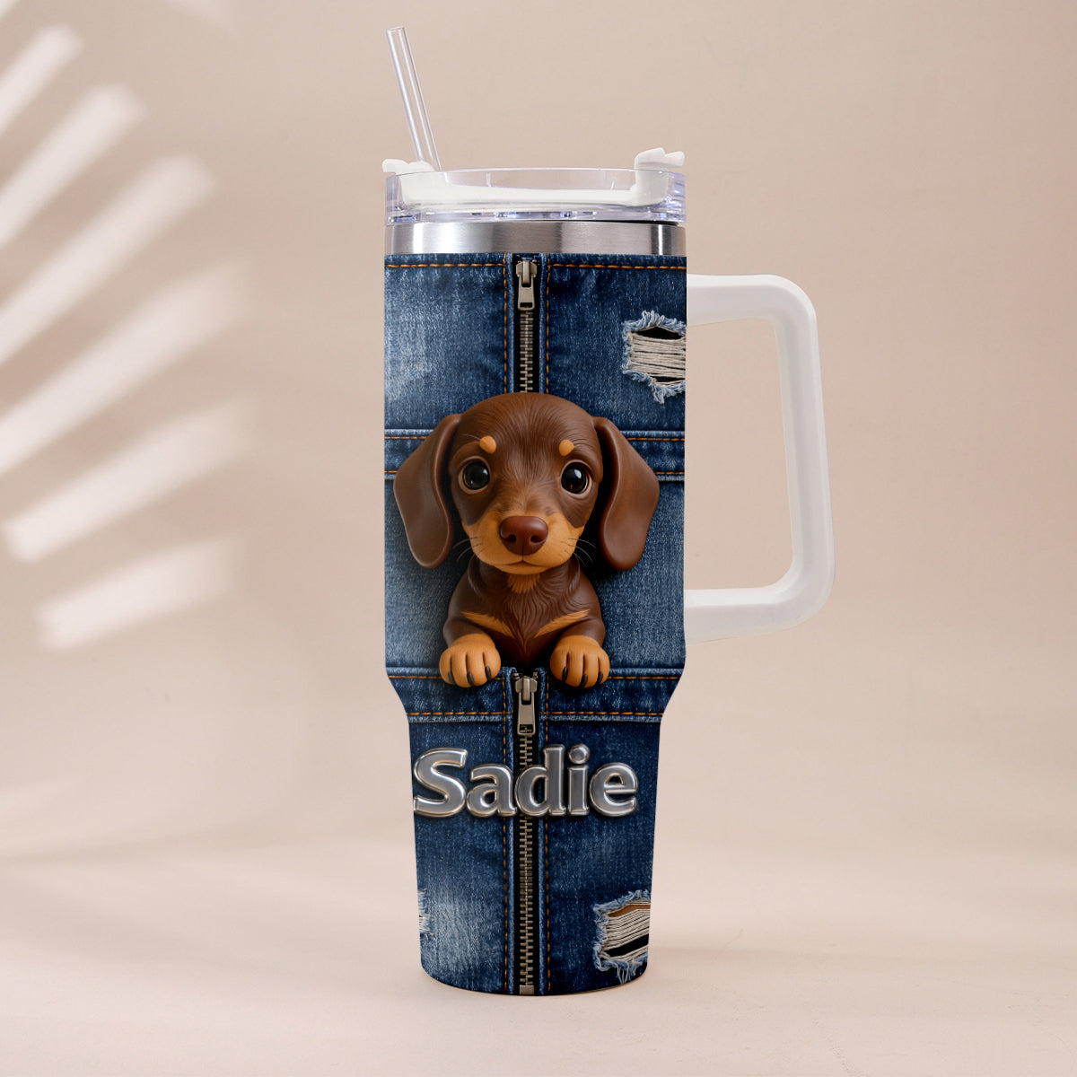 Love My Pet - Personalized Pet Tumbler With Plush Charm