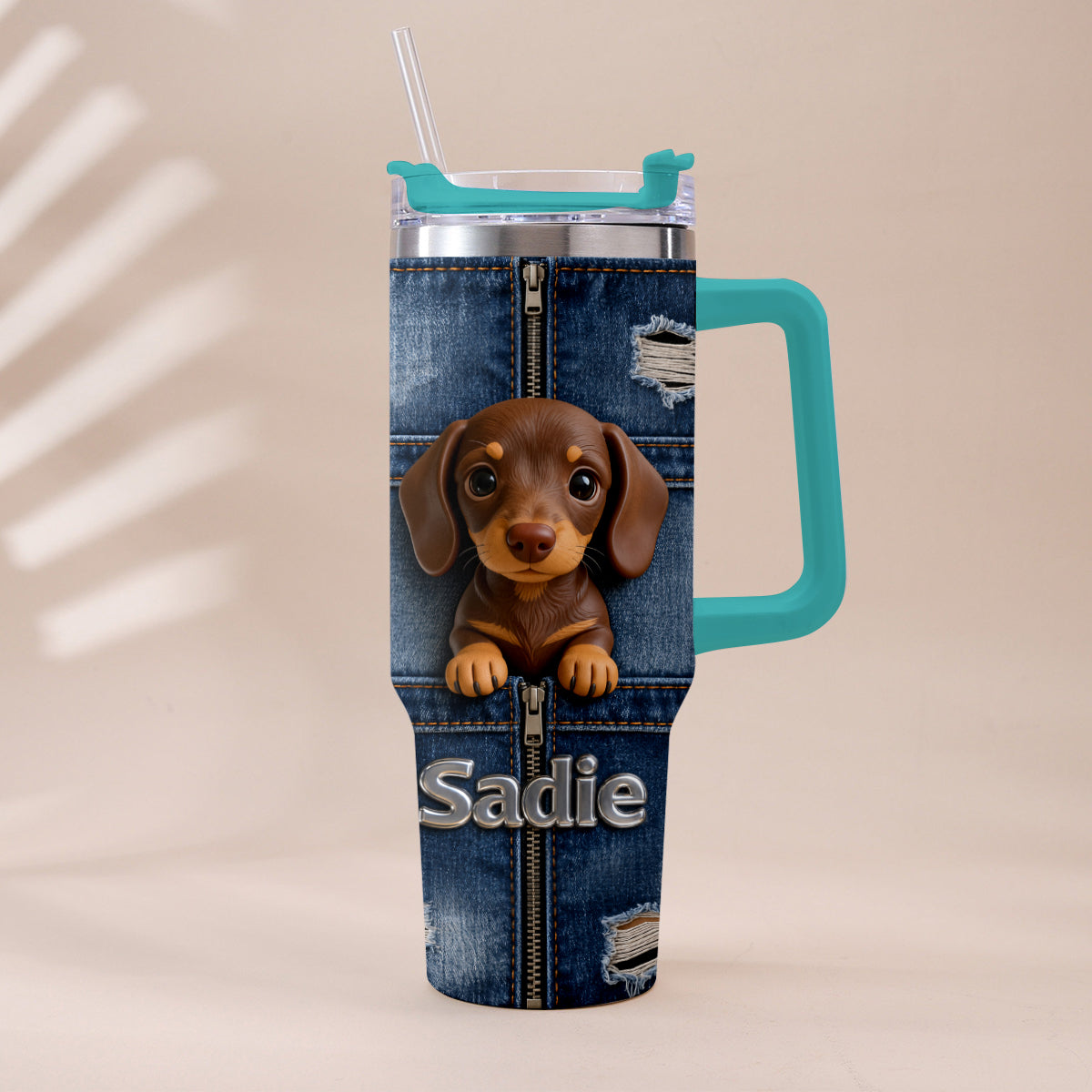 Love My Pet - Personalized Pet Tumbler With Plush Charm