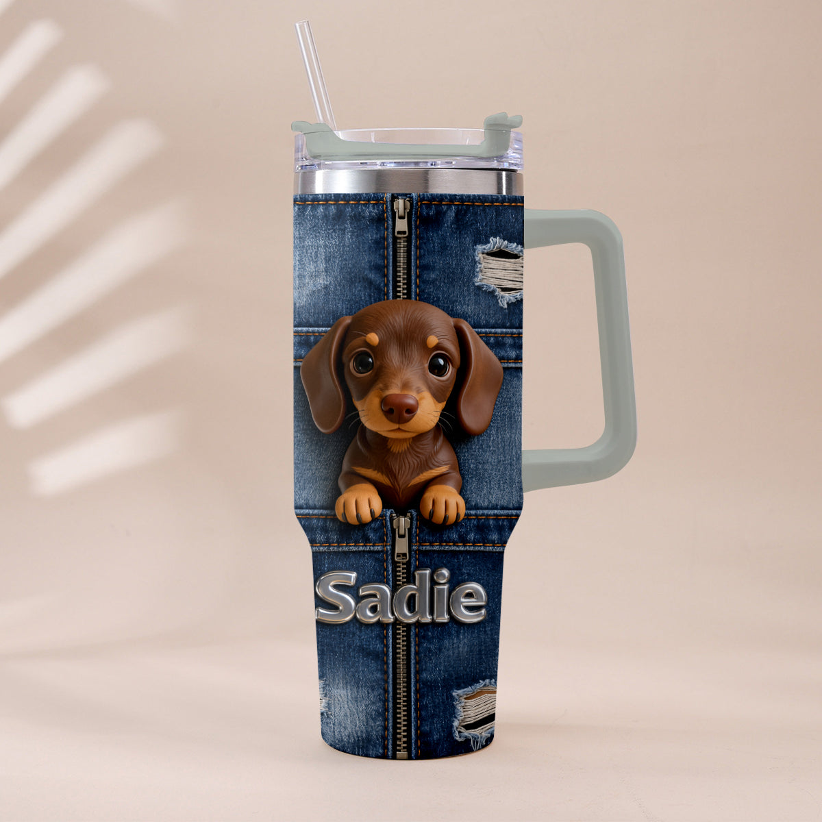 Love My Pet - Personalized Pet Tumbler With Plush Charm