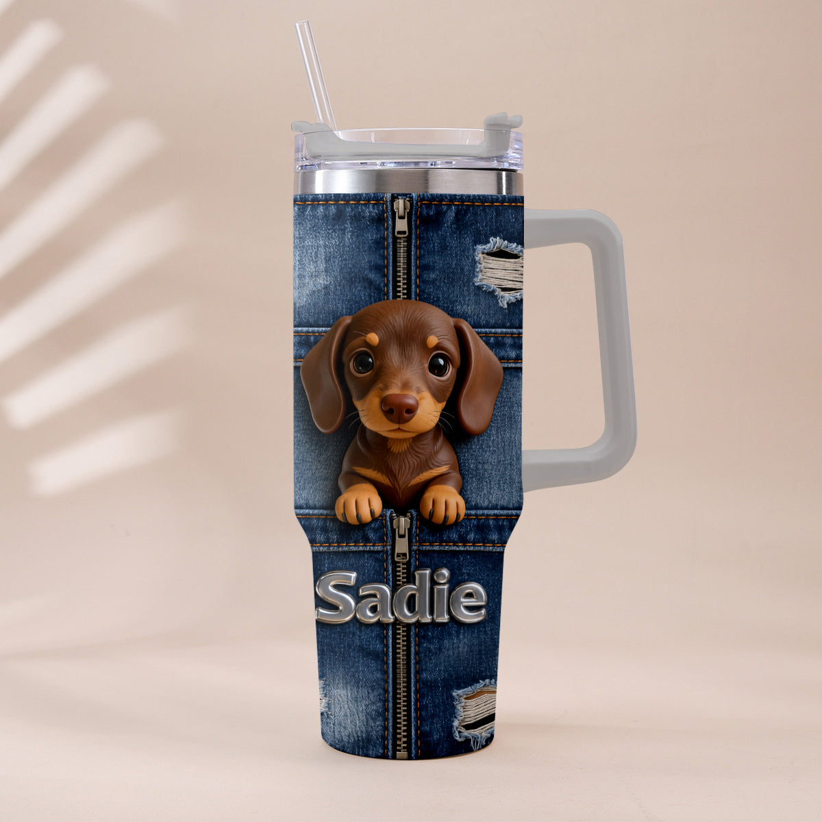 Love My Pet - Personalized Pet Tumbler With Plush Charm