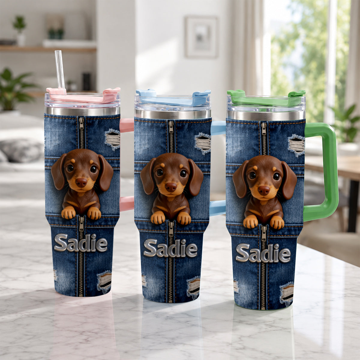 Love My Pet - Personalized Pet Tumbler With Plush Charm