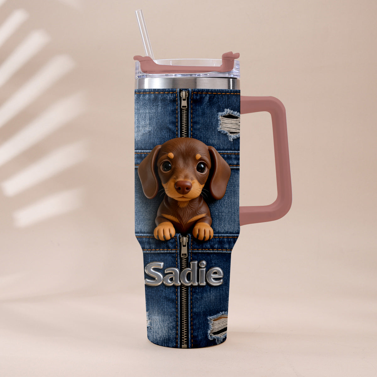 Love My Pet - Personalized Pet Tumbler With Plush Charm