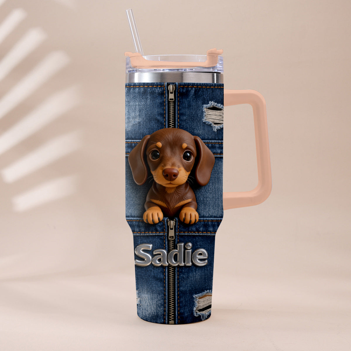 Love My Pet - Personalized Pet Tumbler With Plush Charm