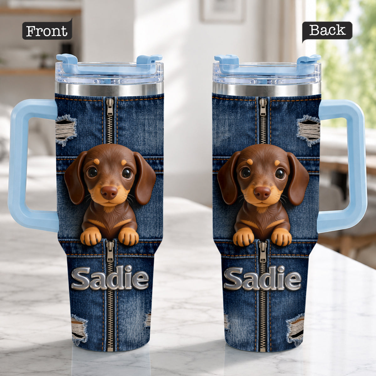 Love My Pet - Personalized Pet Tumbler With Plush Charm