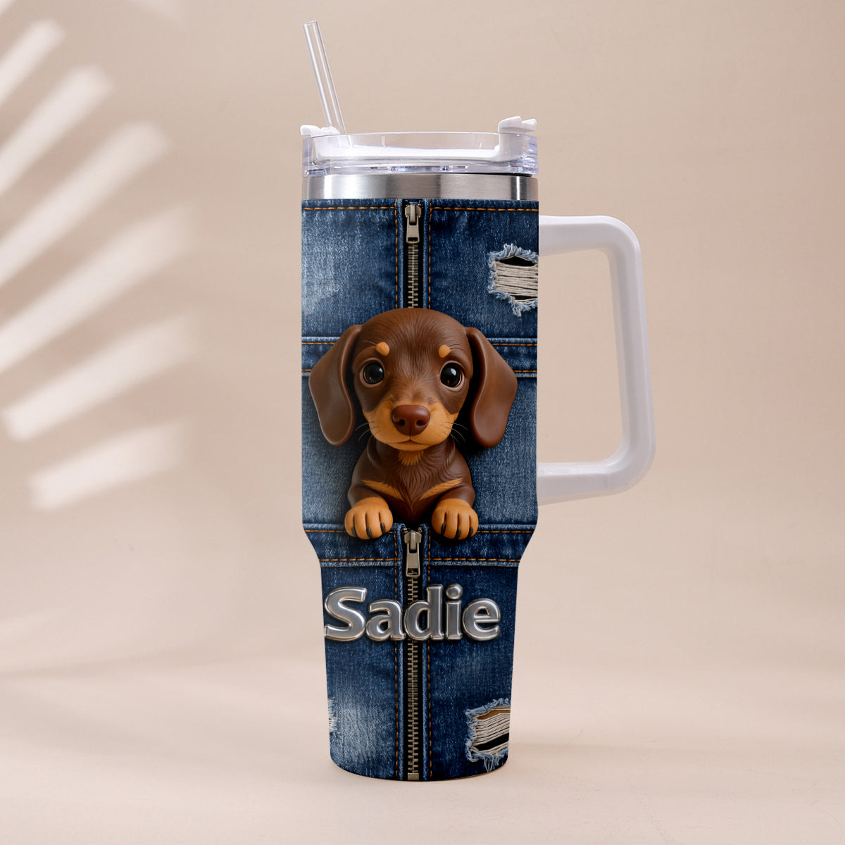Love My Pet - Personalized Pet Tumbler With Plush Charm