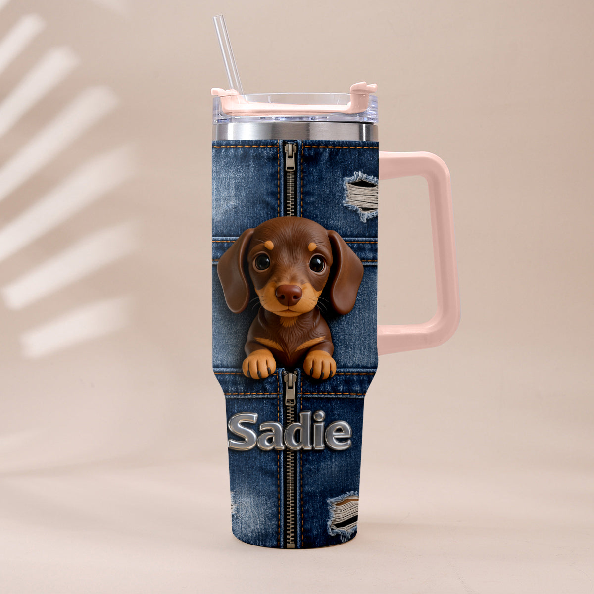 Love My Pet - Personalized Pet Tumbler With Plush Charm