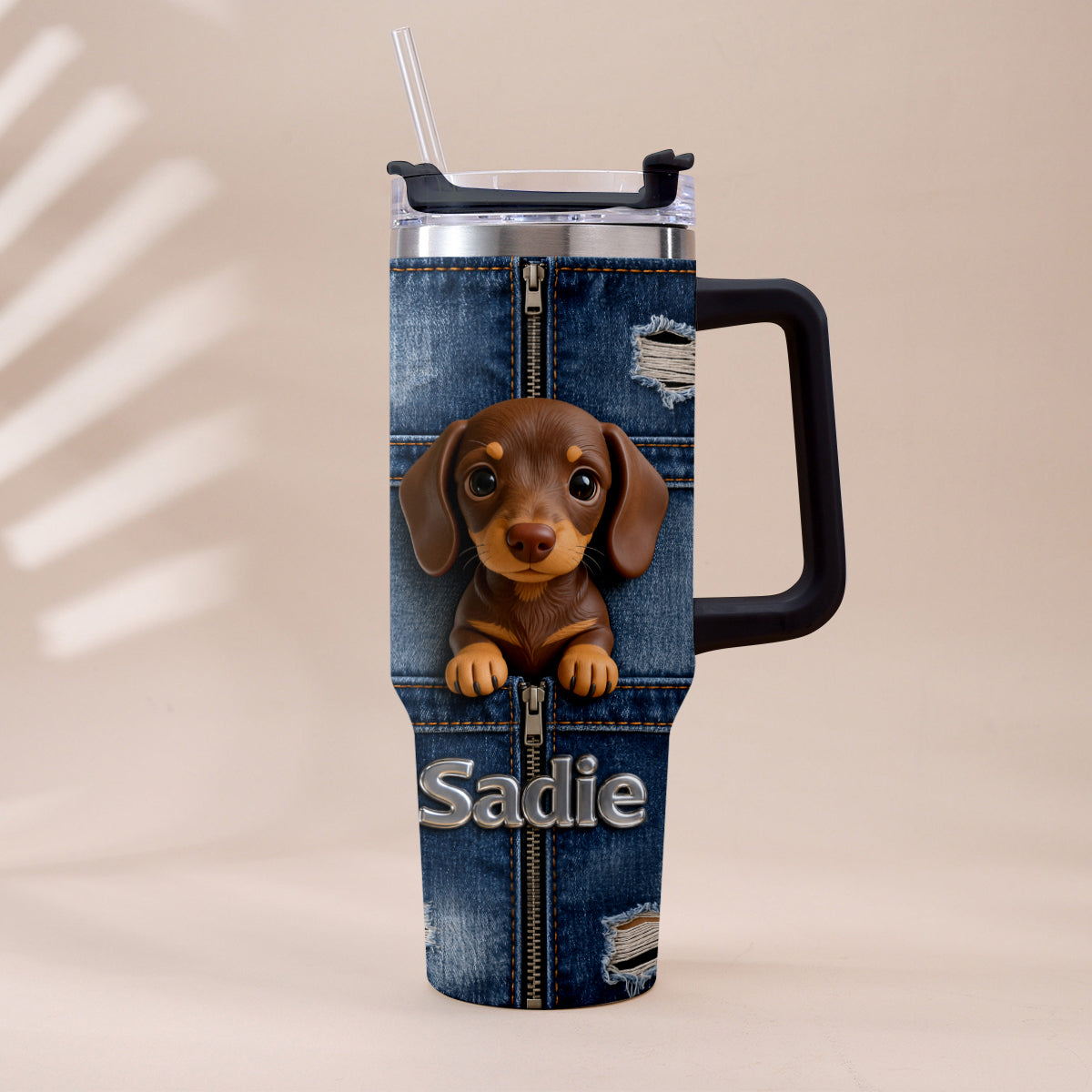 Love My Pet - Personalized Pet Tumbler With Plush Charm