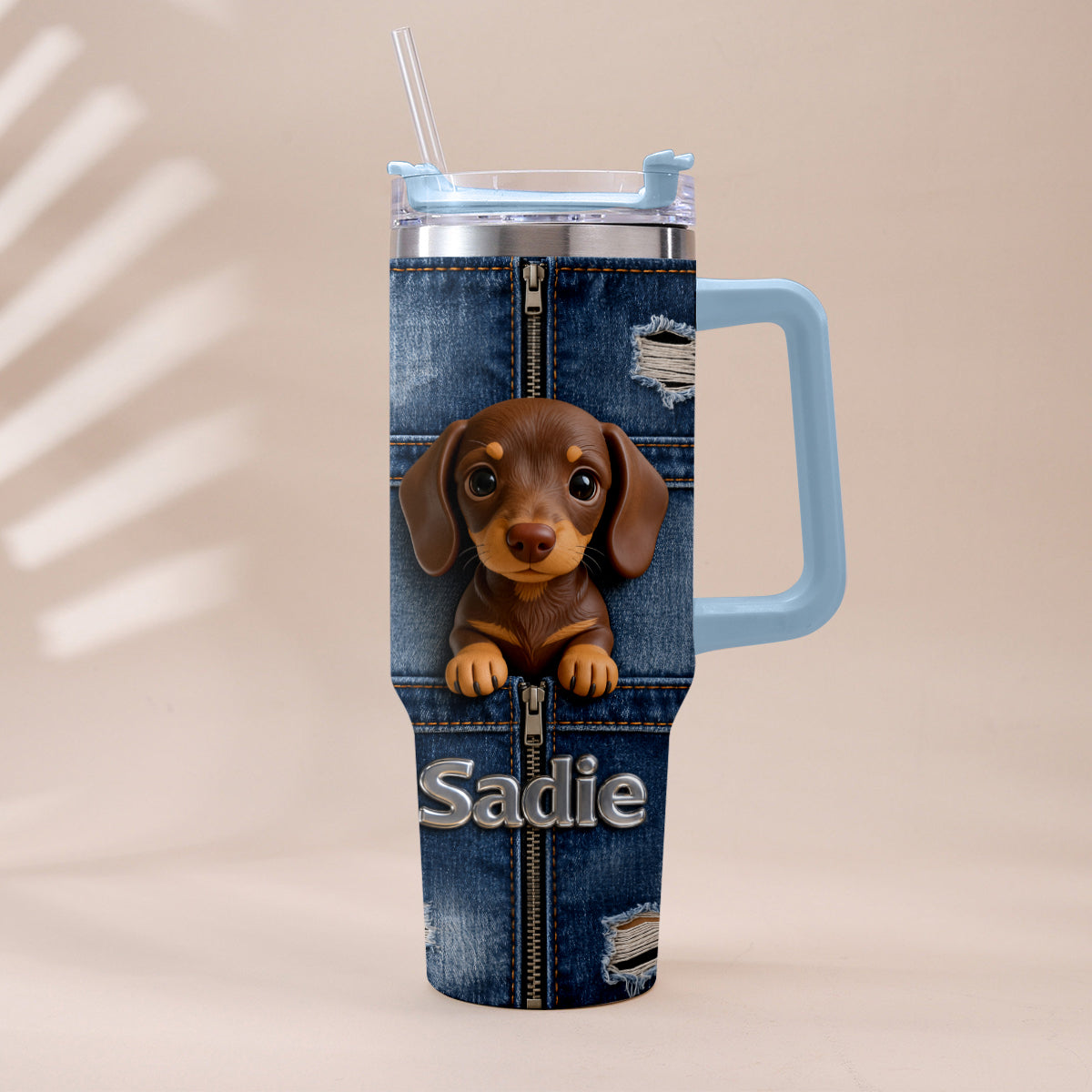 Love My Pet - Personalized Pet Tumbler With Plush Charm