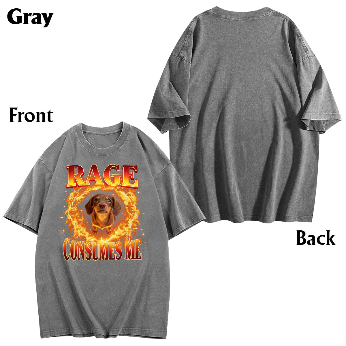 Rage Consumes Me, Sarcastic Quote - Personalized Dog Wash T-Shirt