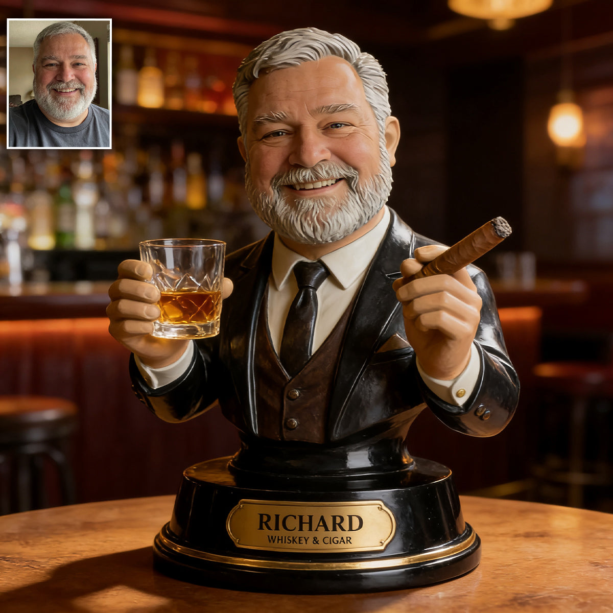 Whiskey And Cigar - Personalized Whisky Custom Shaped Acrylic Plaque