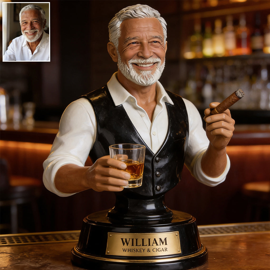 Whiskey And Cigar - Personalized Whisky Custom Shaped Acrylic Plaque