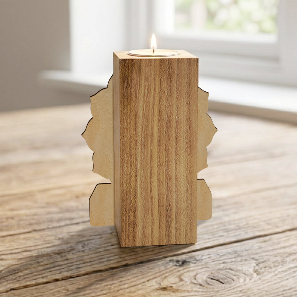 Namaste - Personalized Hippie Custom Shape Wooden Candle Holder
