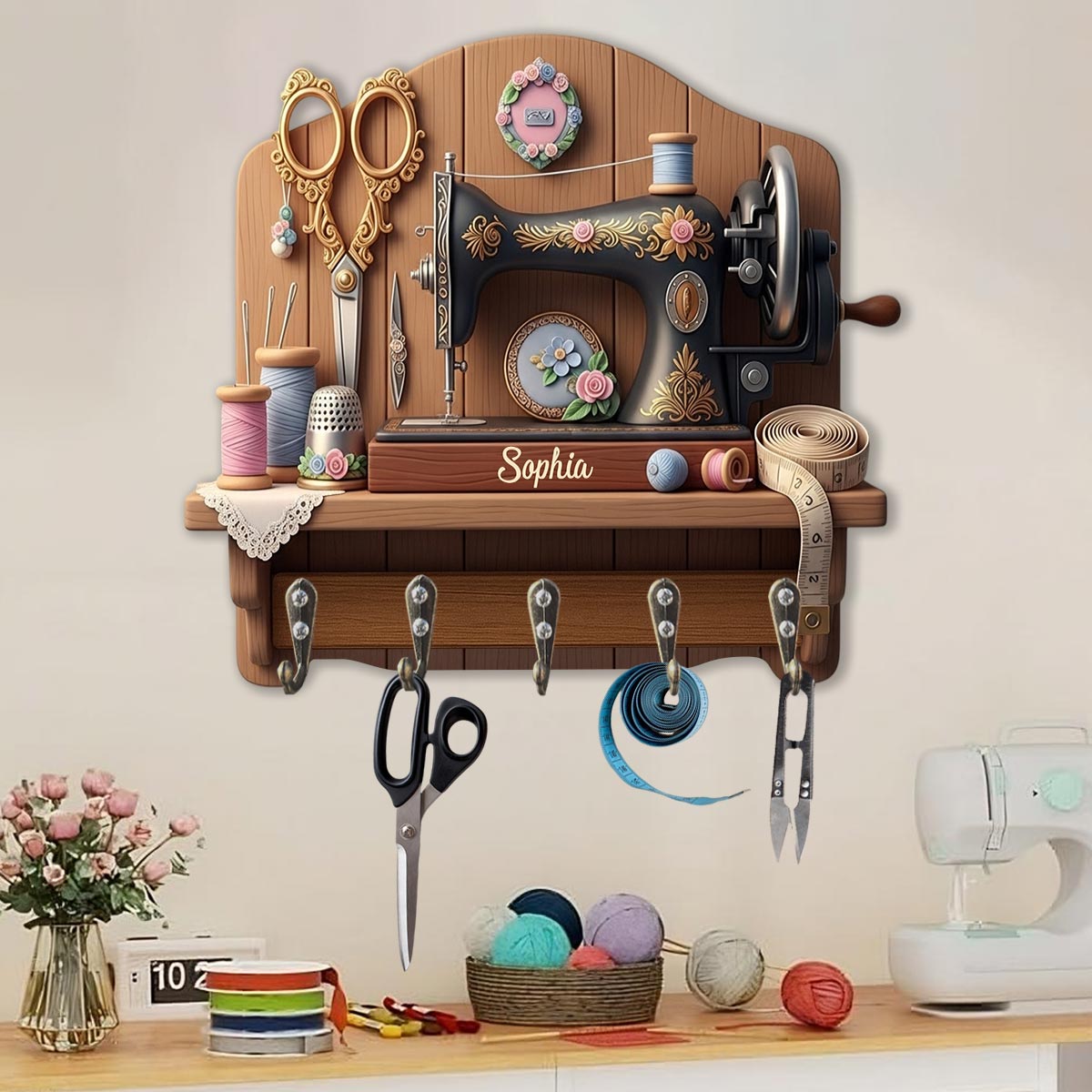 My Favorite Place - Personalized Sewing Custom Shaped Key Rack