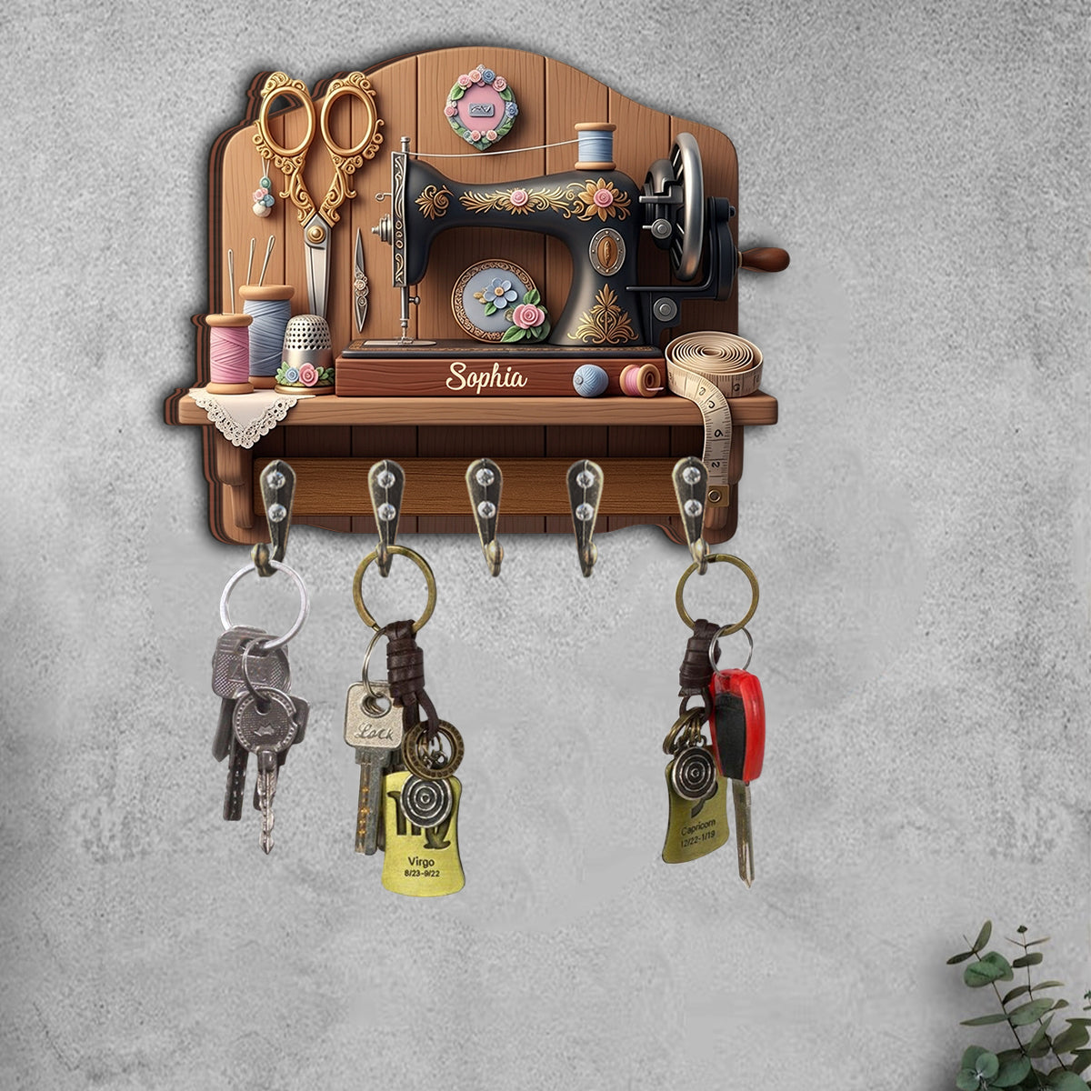 My Favorite Place - Personalized Sewing Custom Shaped Key Rack