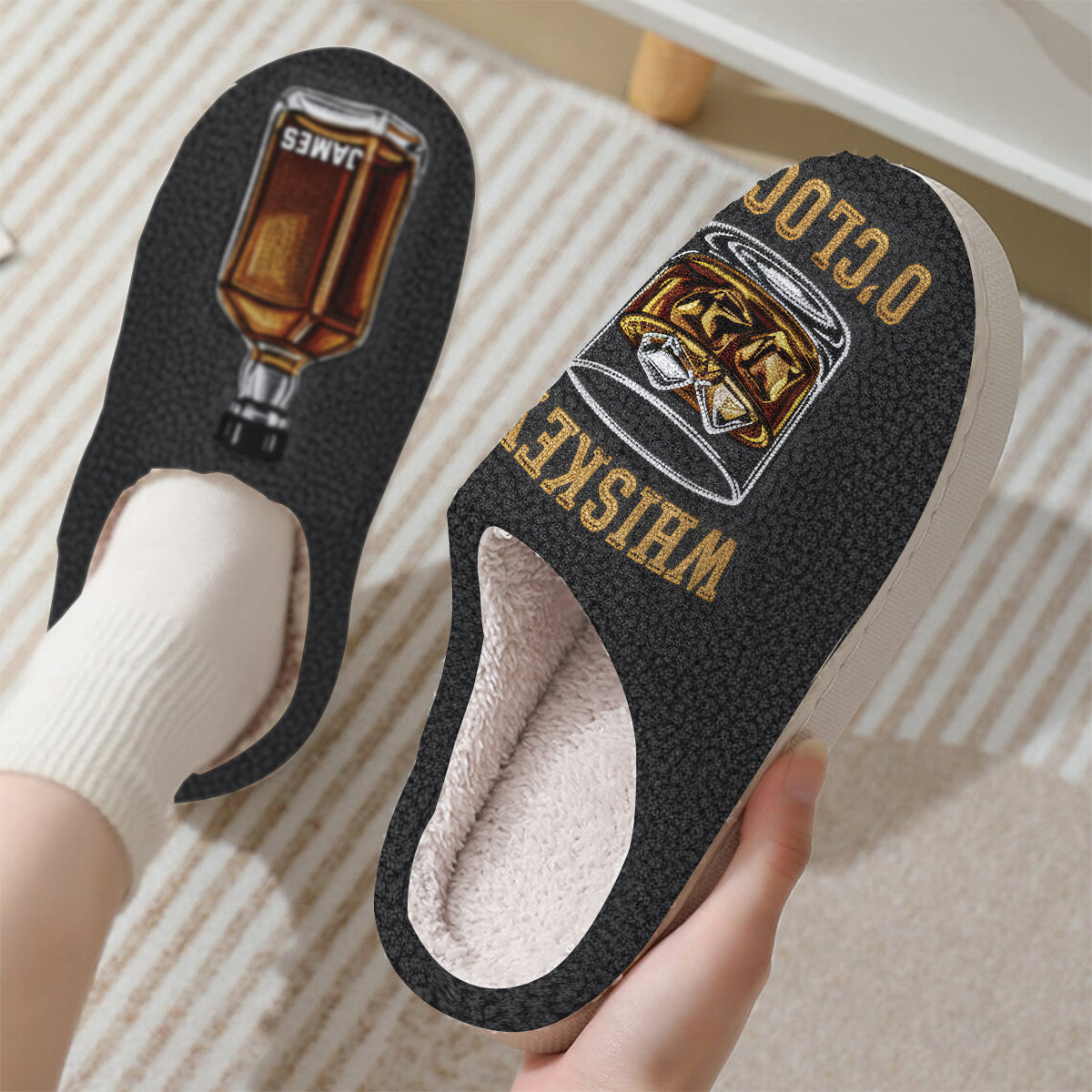Whiskey O’Clock - Personalized Whisky Slippers