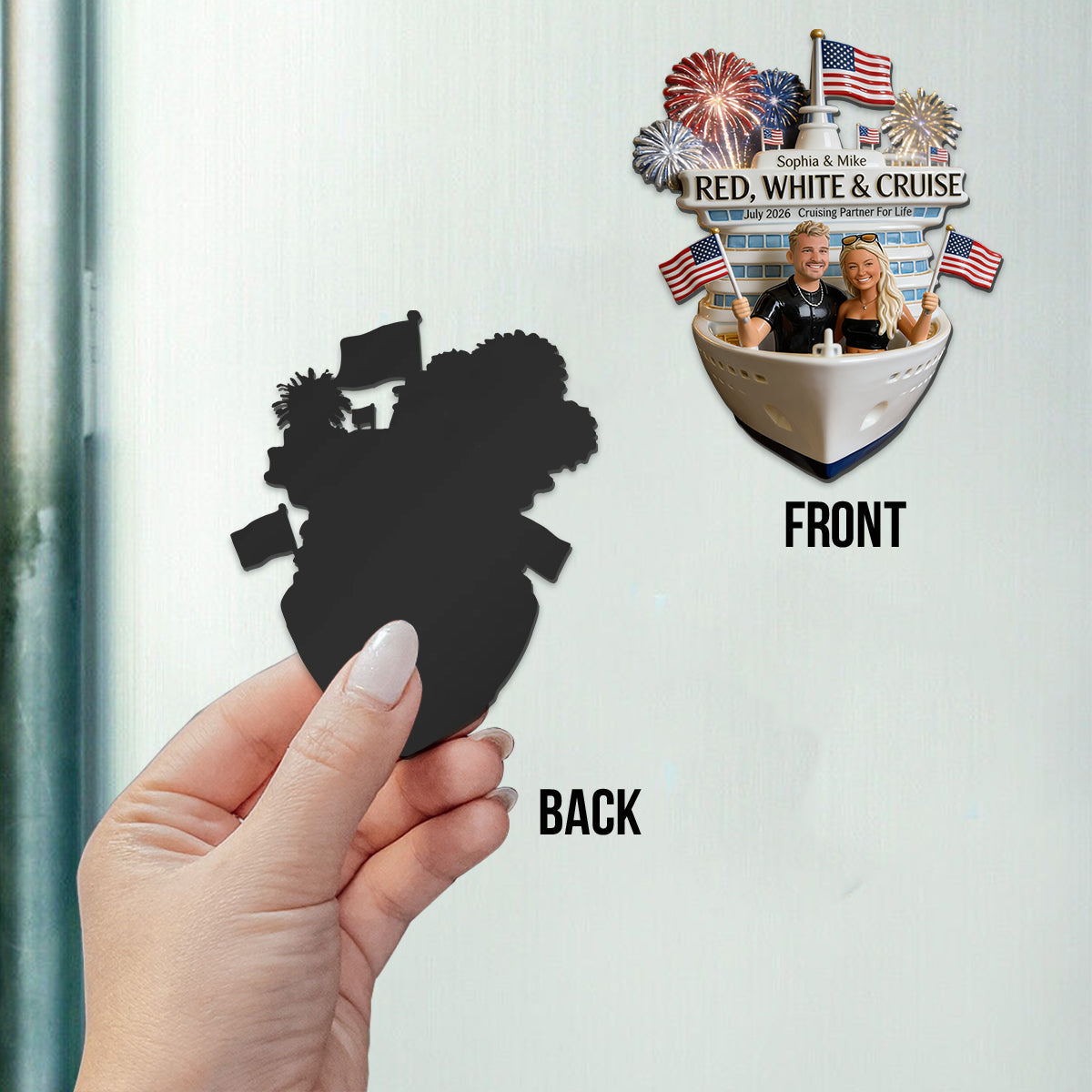 Red, White & Cruise - Personalized Cruising Magnet