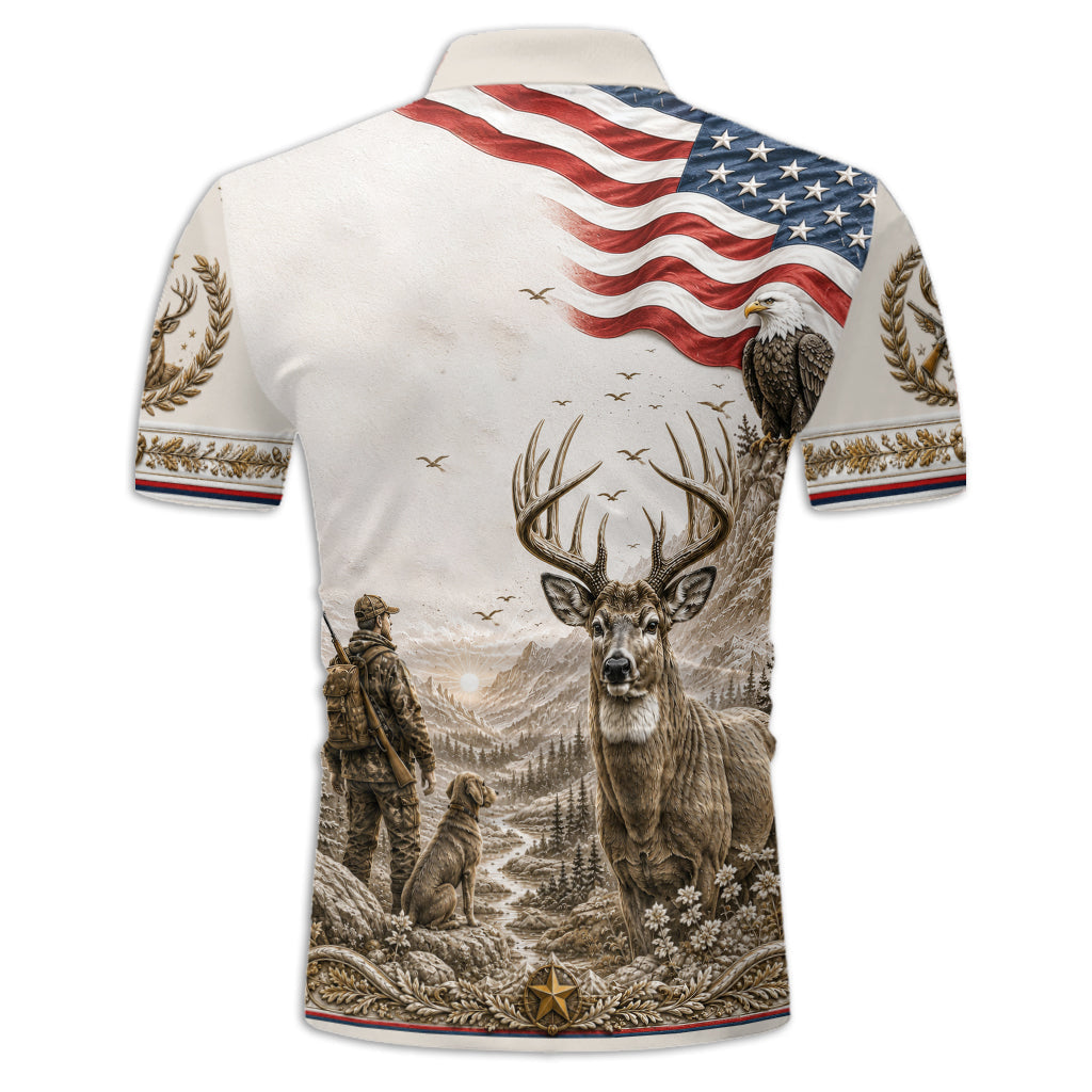USA 250th Hunter - Personalized Hunting Polo Shirt