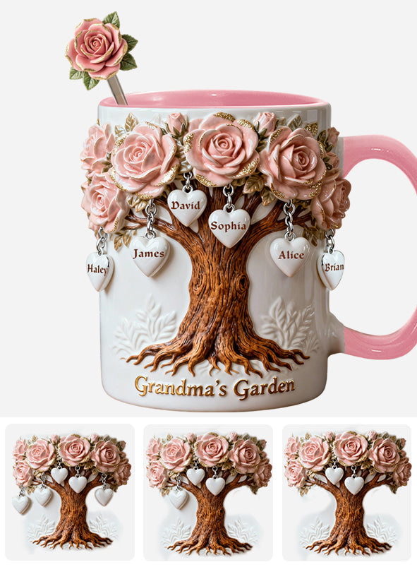 Perfect Gift For Mom, Grandma - Personalized Grandma Set Accent Mug with Acrylic Stirrers