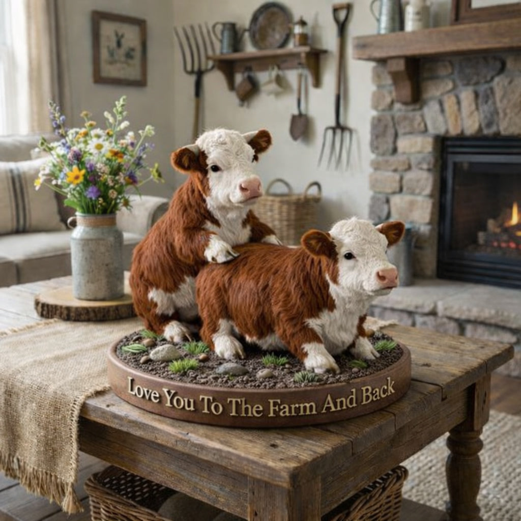 Naughty Cow Couple, Funny Farmer Gift - Personalized Farmer Custom Shaped Acrylic Plaque