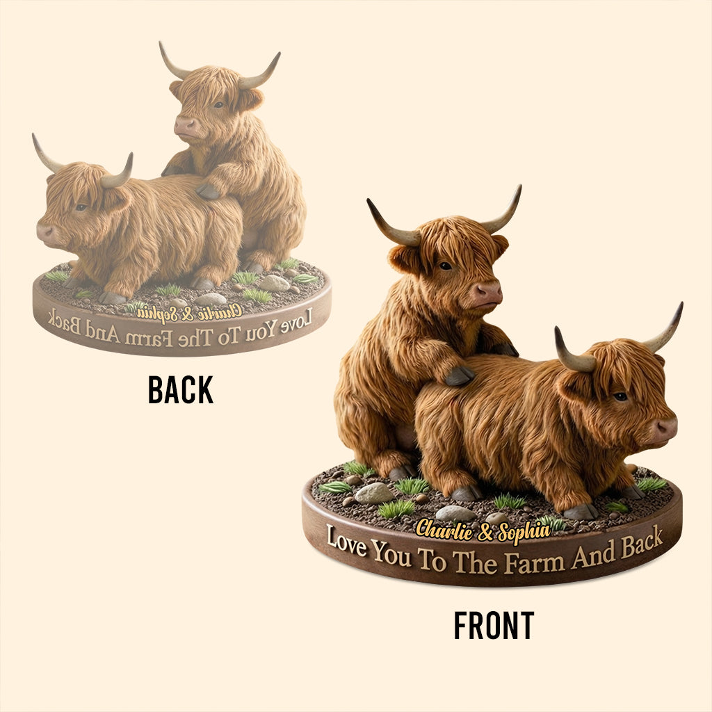 Naughty Cow Couple, Funny Farmer Gift - Personalized Farmer Custom Shaped Acrylic Plaque