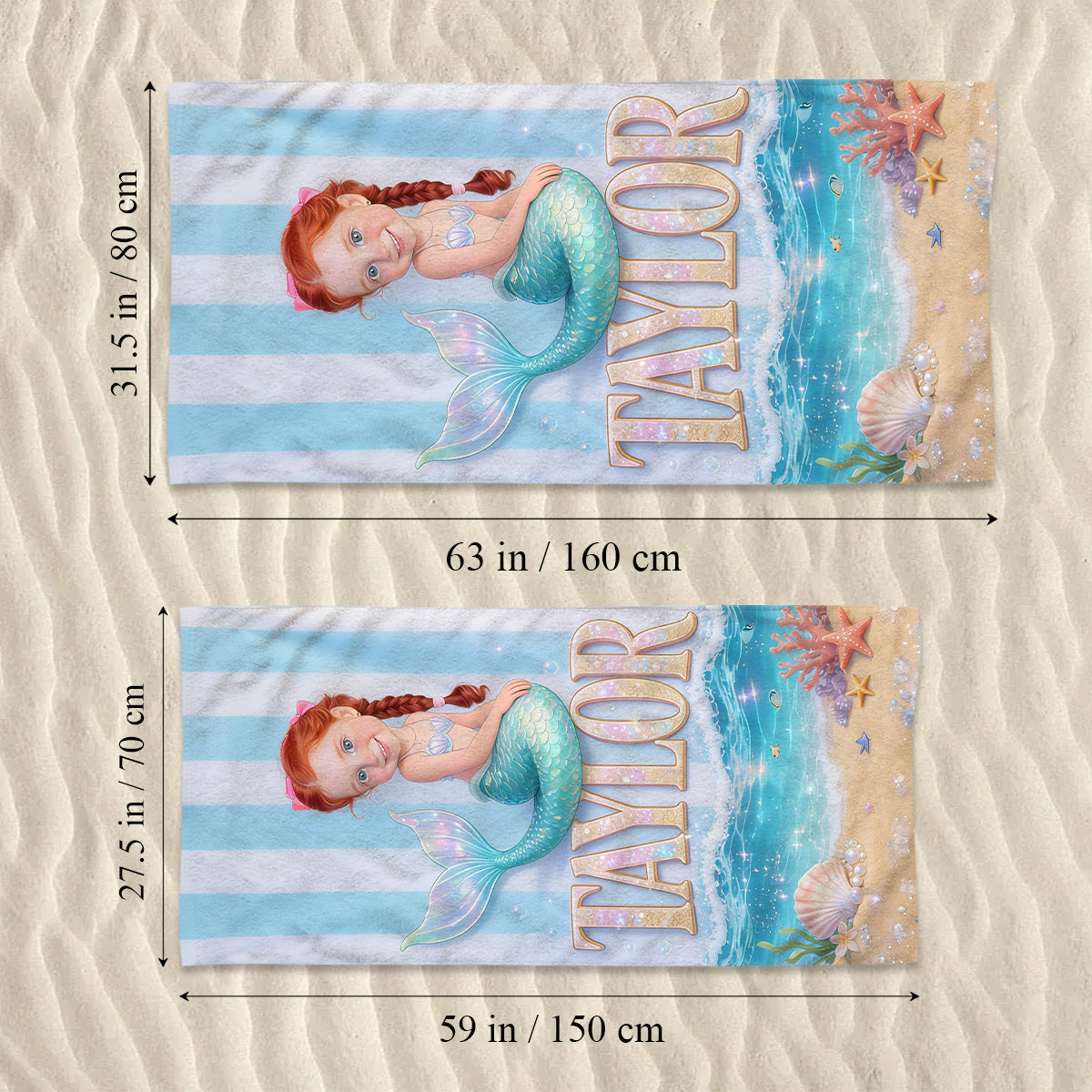 Mermaid Lover, Summer Vibes - Personalized Kid Quick-dry Beach Towel/ Bath Towel