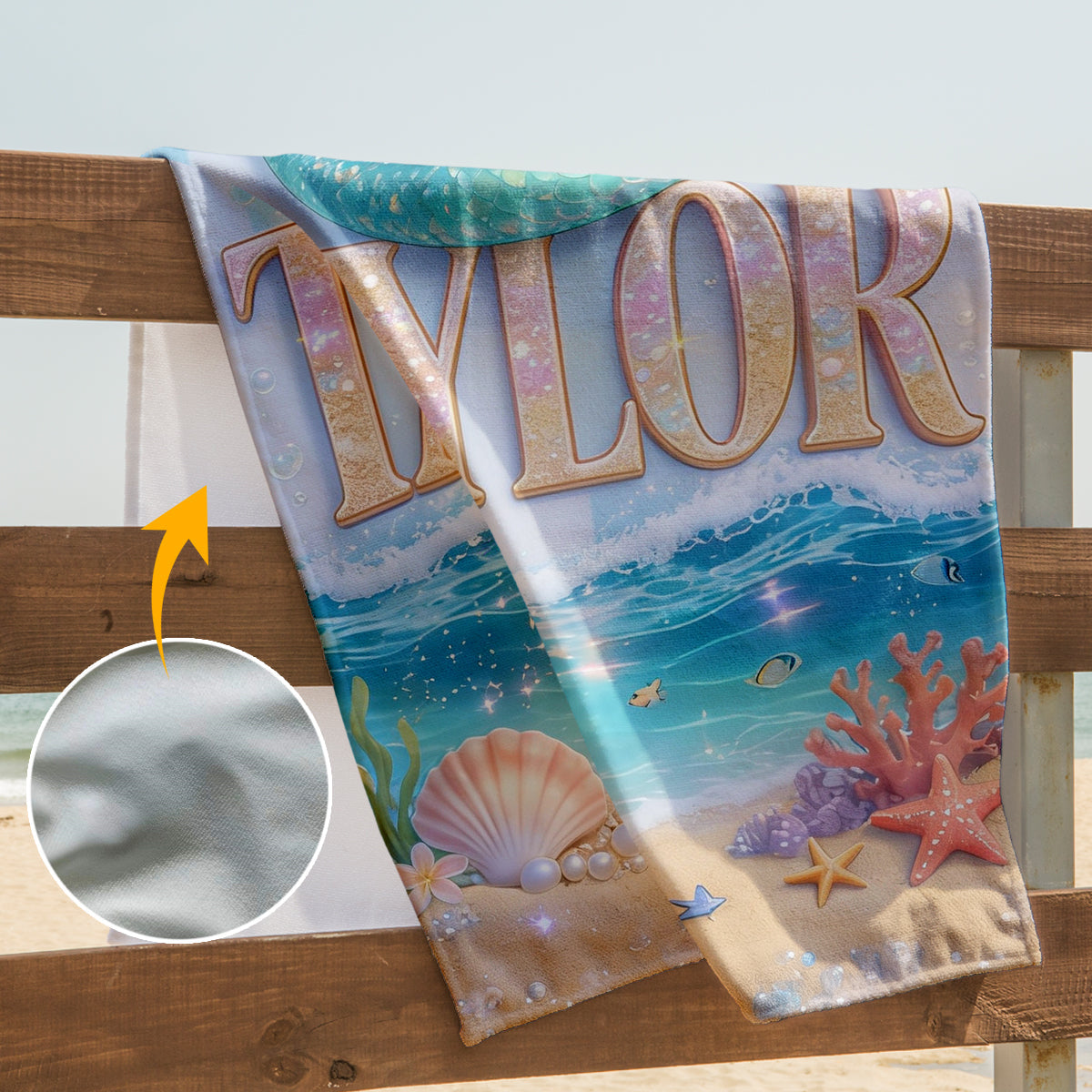 Mermaid Lover, Summer Vibes - Personalized Kid Quick-dry Beach Towel/ Bath Towel