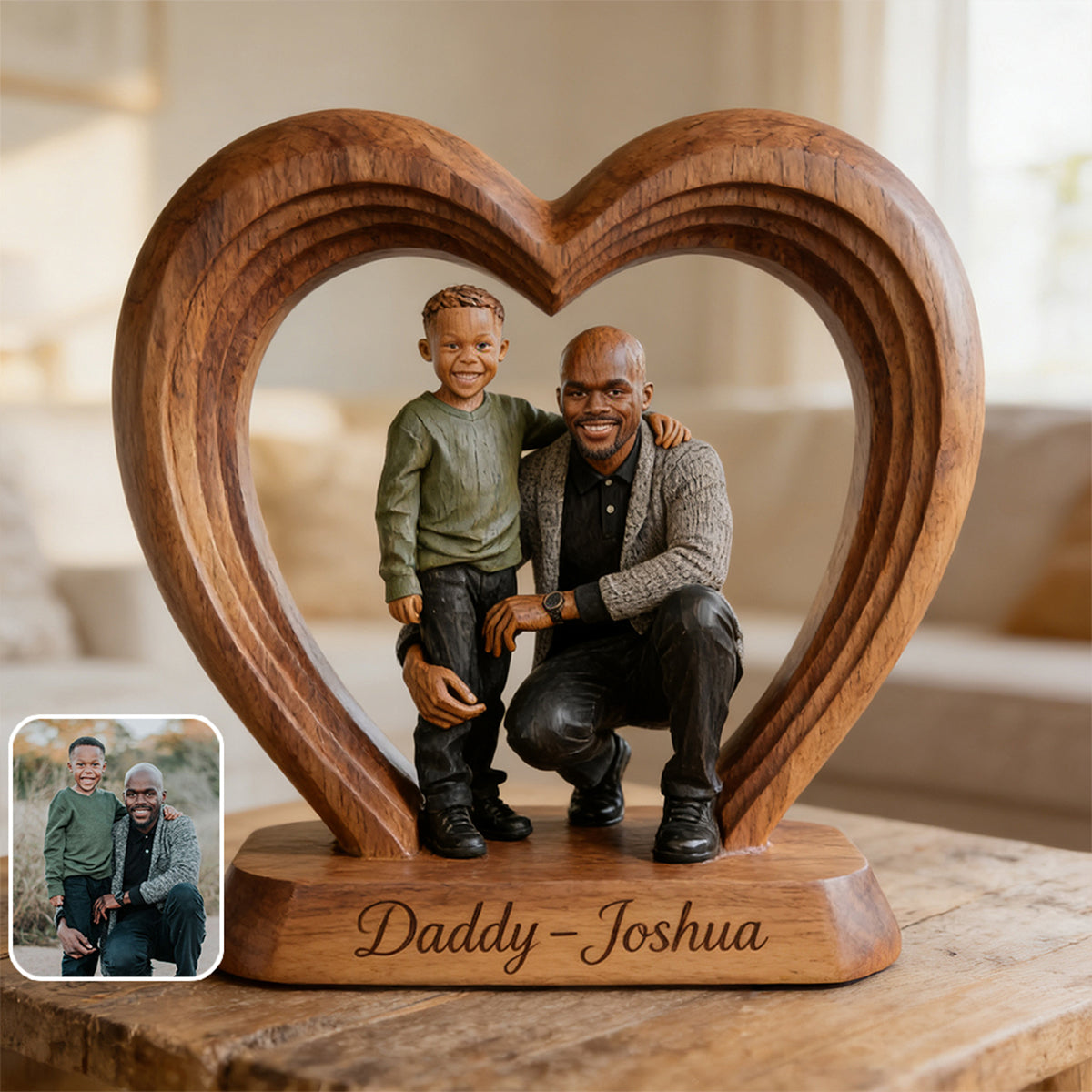Perfect Father's Day Gift - Personalized Father Custom Shaped Wood Plaque