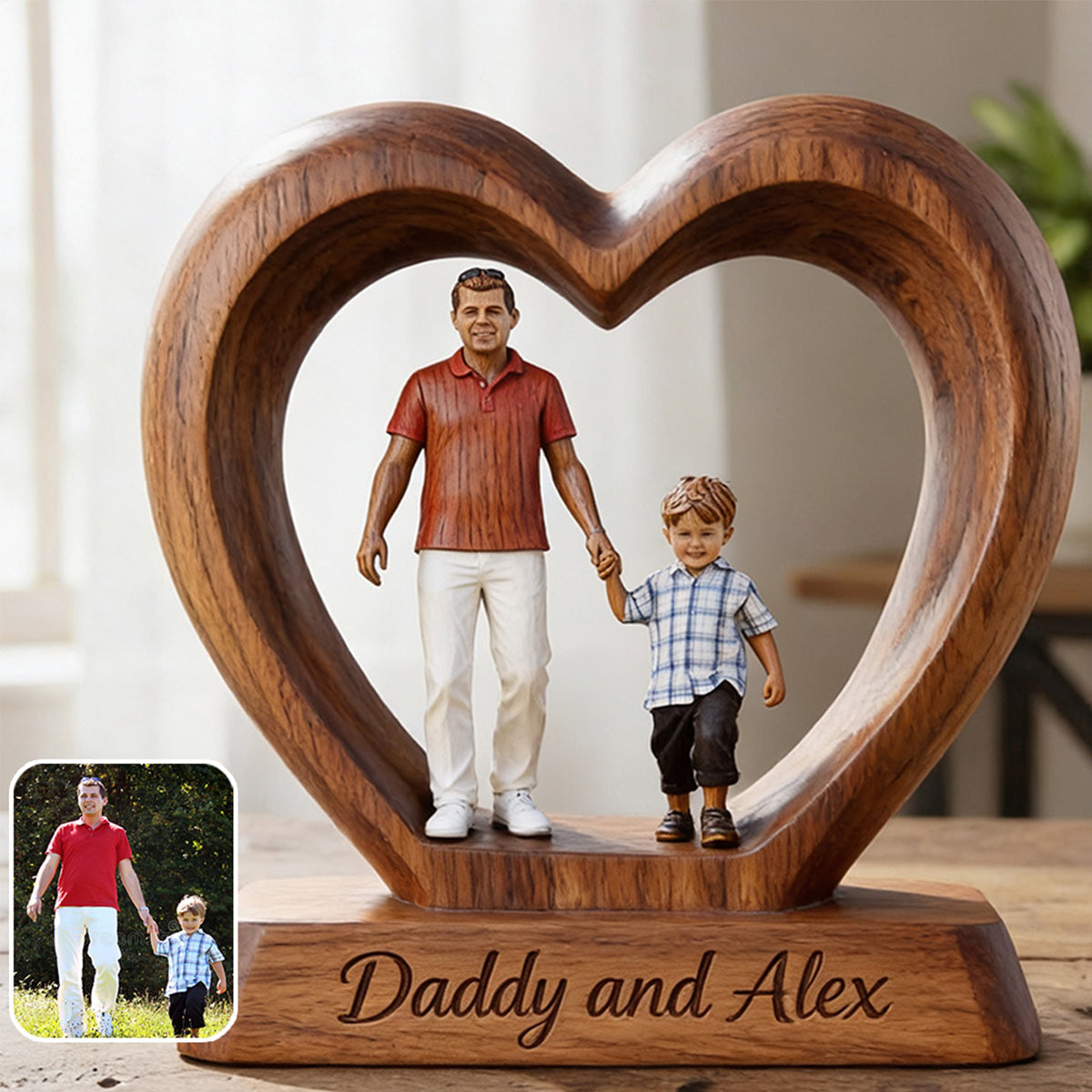 Perfect Father's Day Gift - Personalized Father Custom Shaped Wood Plaque