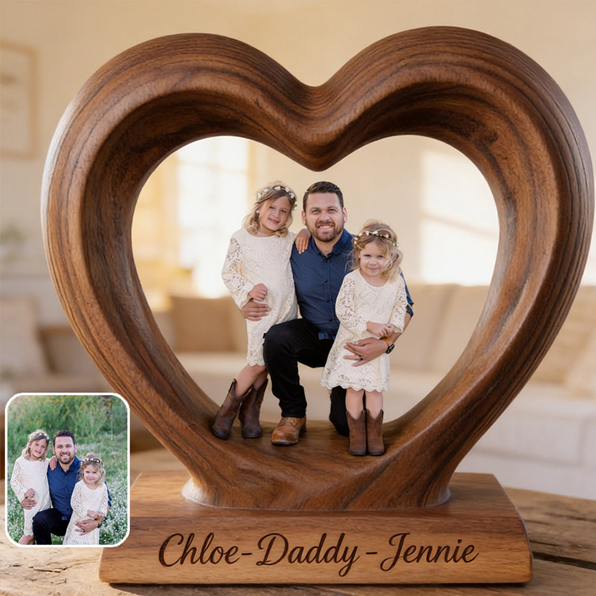 Perfect Father's Day Gift - Personalized Father Custom Shaped Wood Plaque