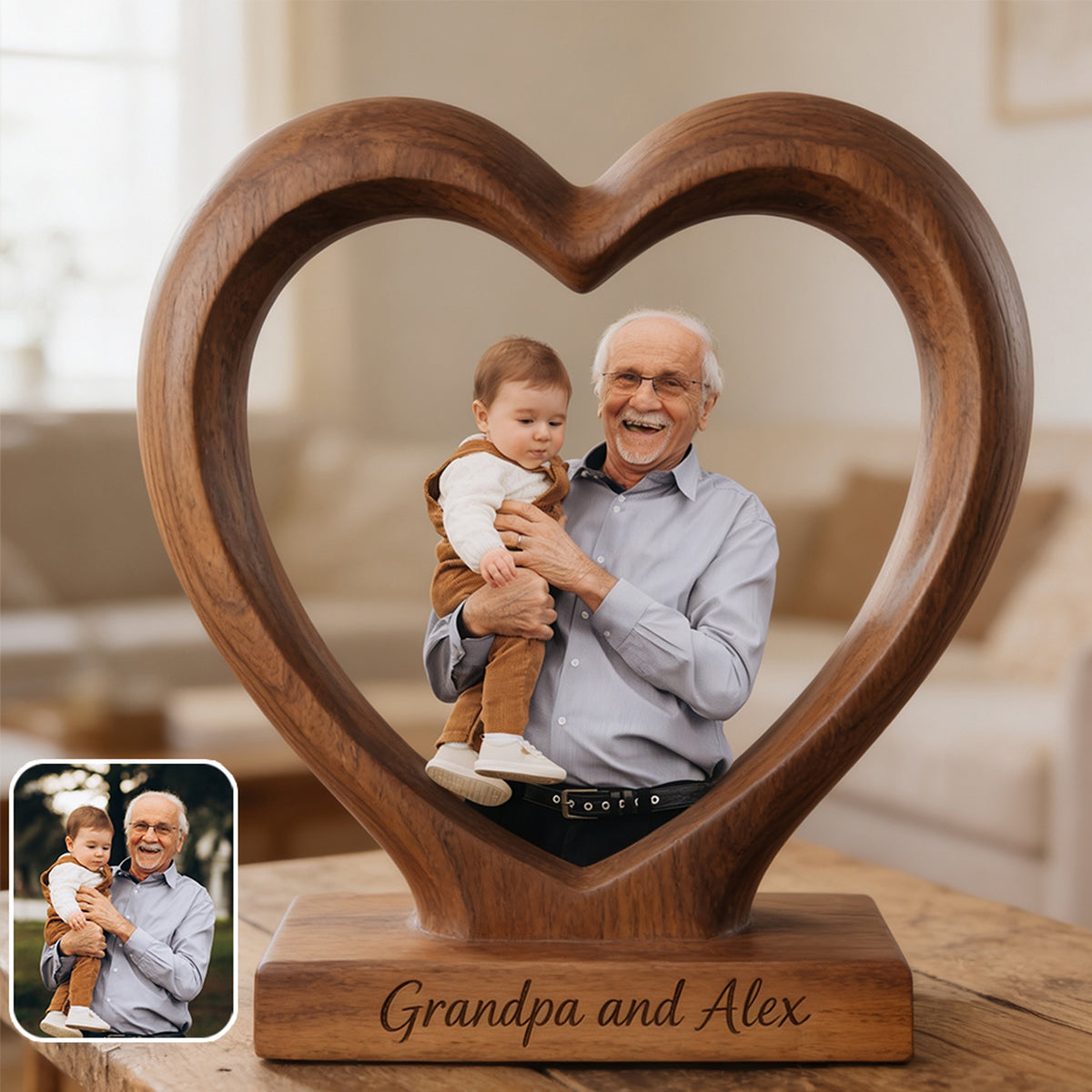 Perfect Father's Day Gift - Personalized Father Custom Shaped Wood Plaque