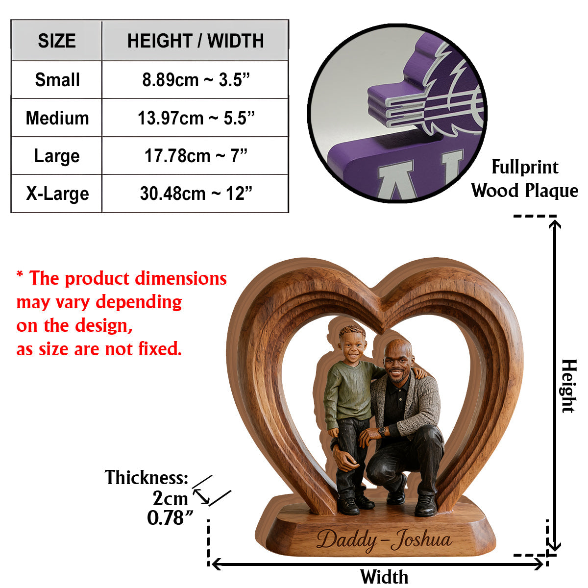 Perfect Father's Day Gift - Personalized Father Custom Shaped Wood Plaque
